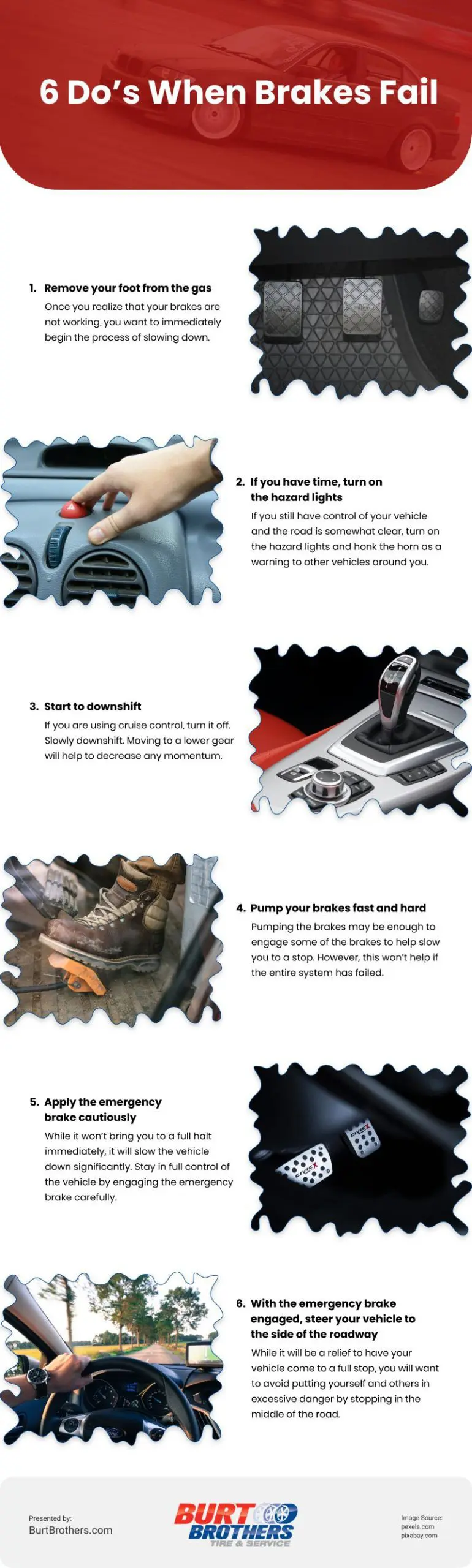 6 Do's When Brakes Fail Infographic