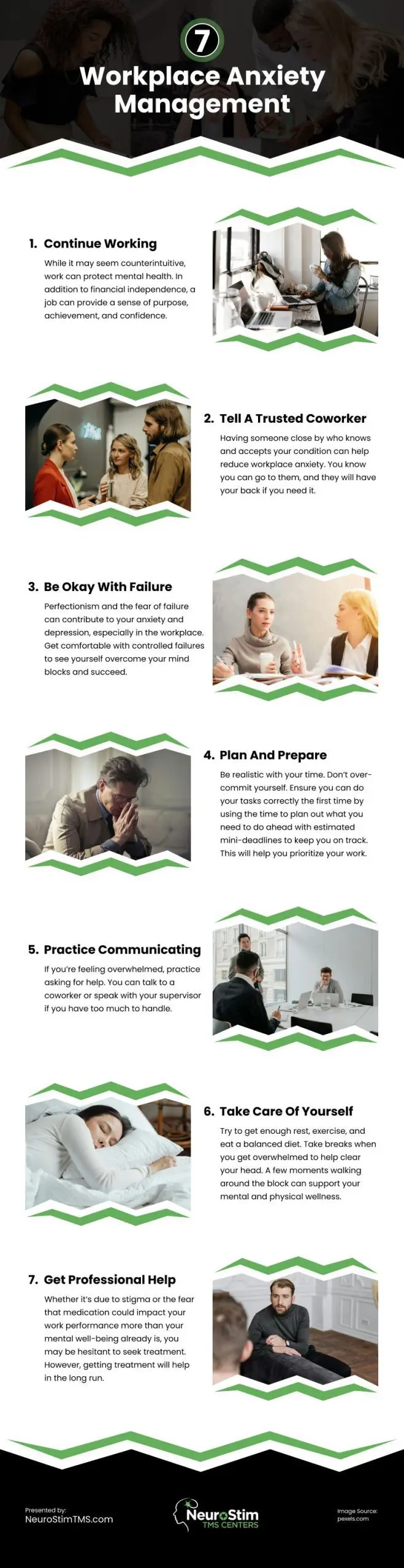 7 Workplace Anxiety Management Infographic