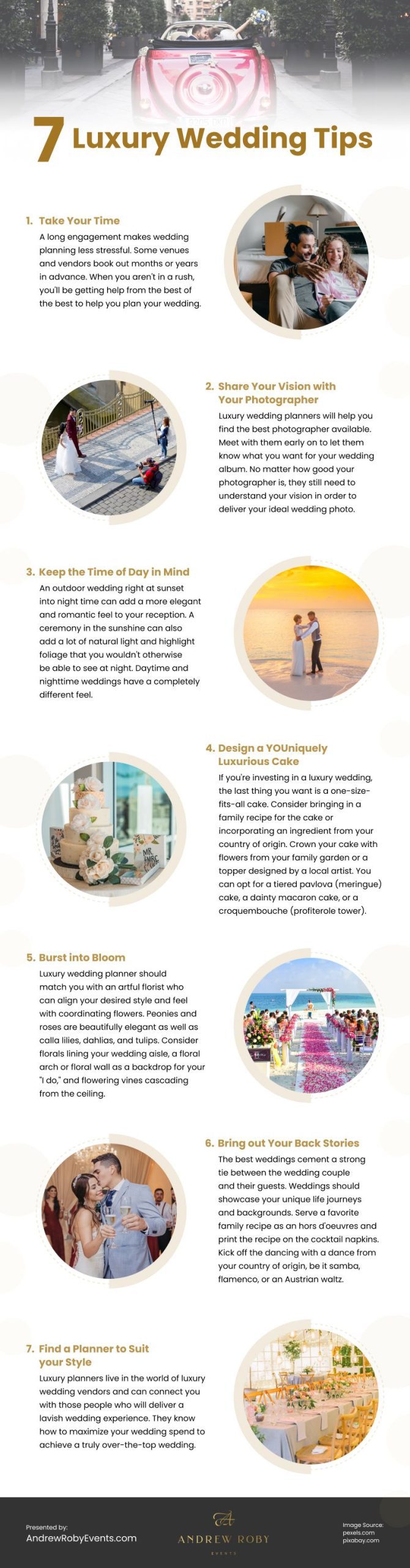 7 Luxury Wedding Tips Infographic