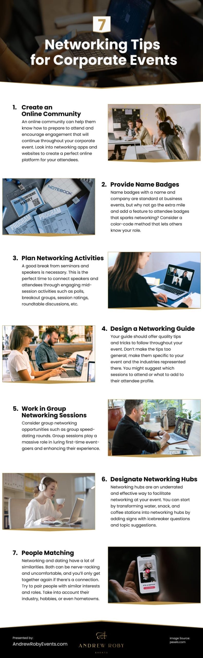 7 Networking Tips for Corporate Events Infographic