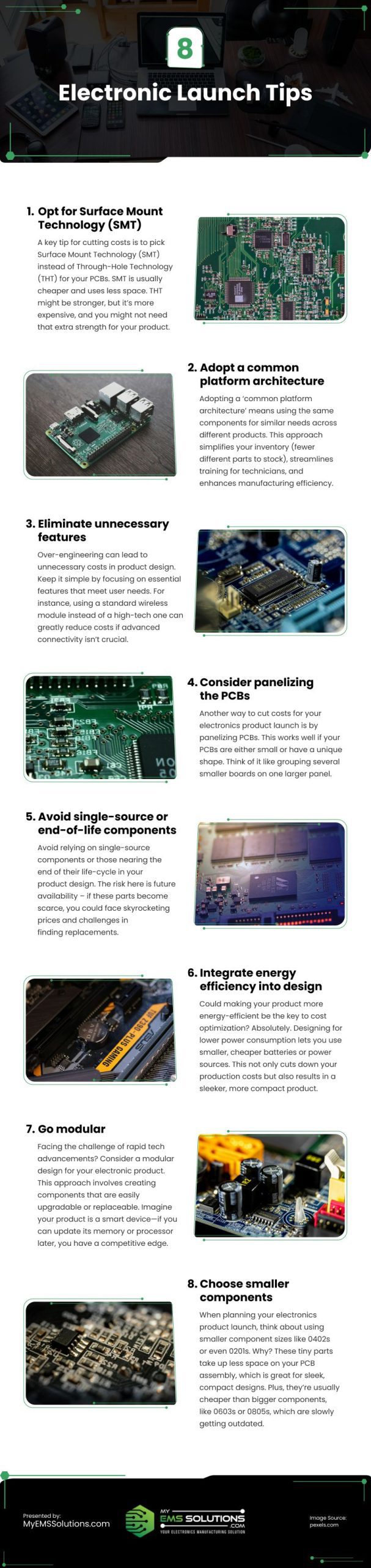 8 Electronic Launch Tips Infographic