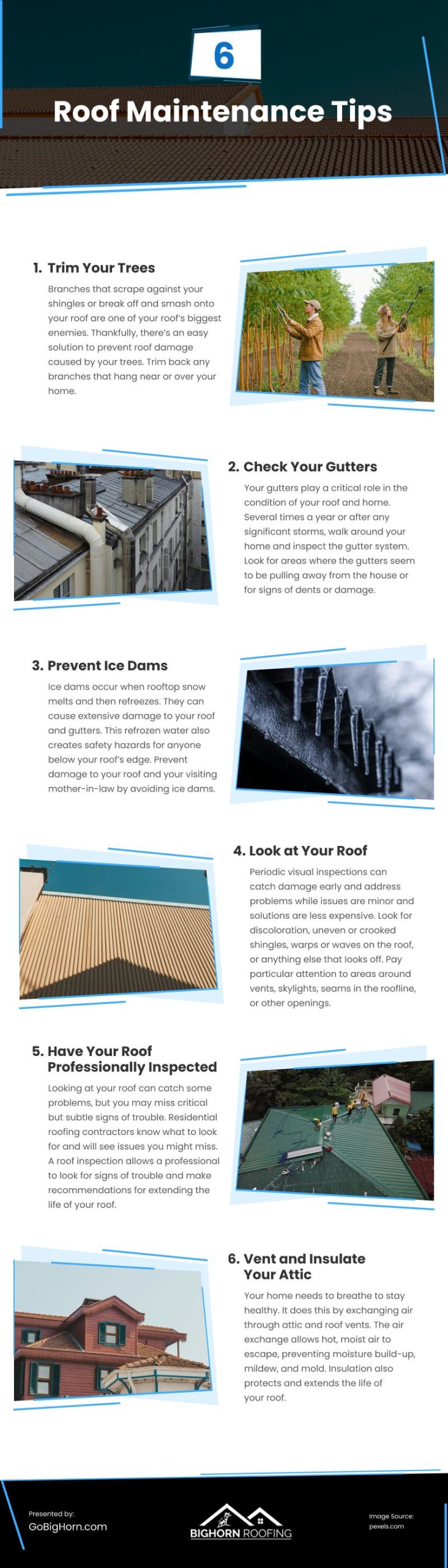 6 Roof Maintenance Tips Infographic