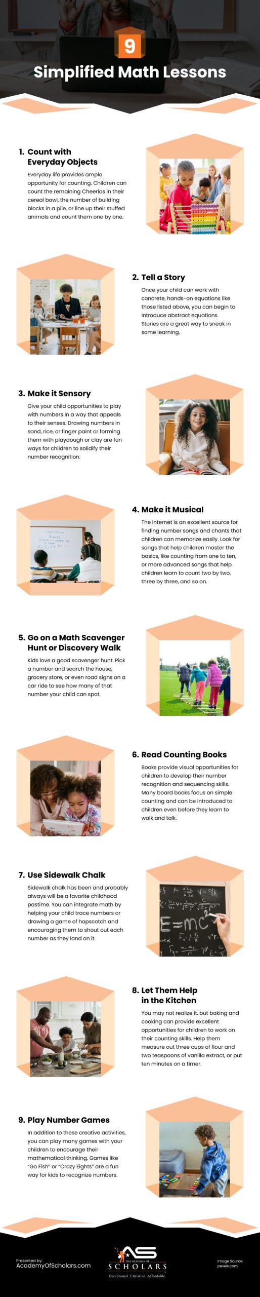 9 Simplified Math Lessons Infographic