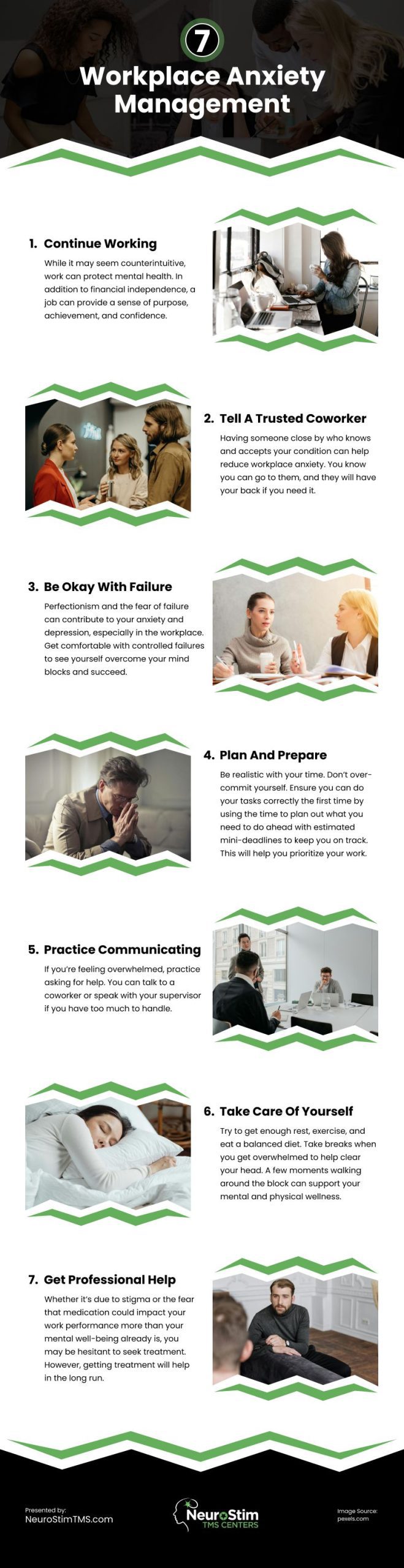 7 Workplace Anxiety Management Infographic