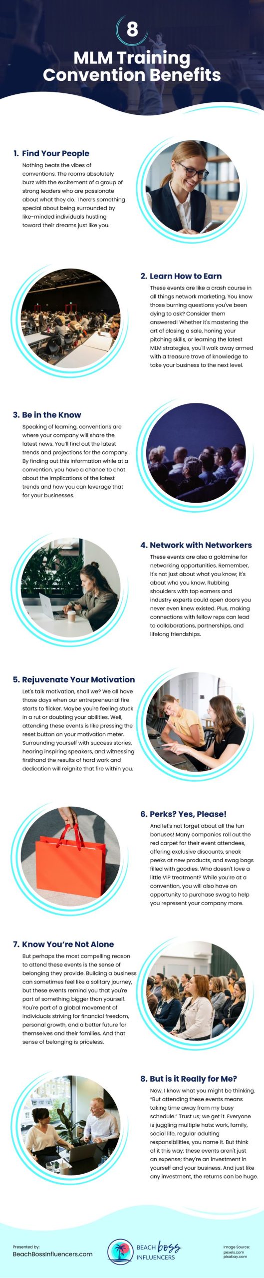 8 MLM Training Convention Benefits Infographic